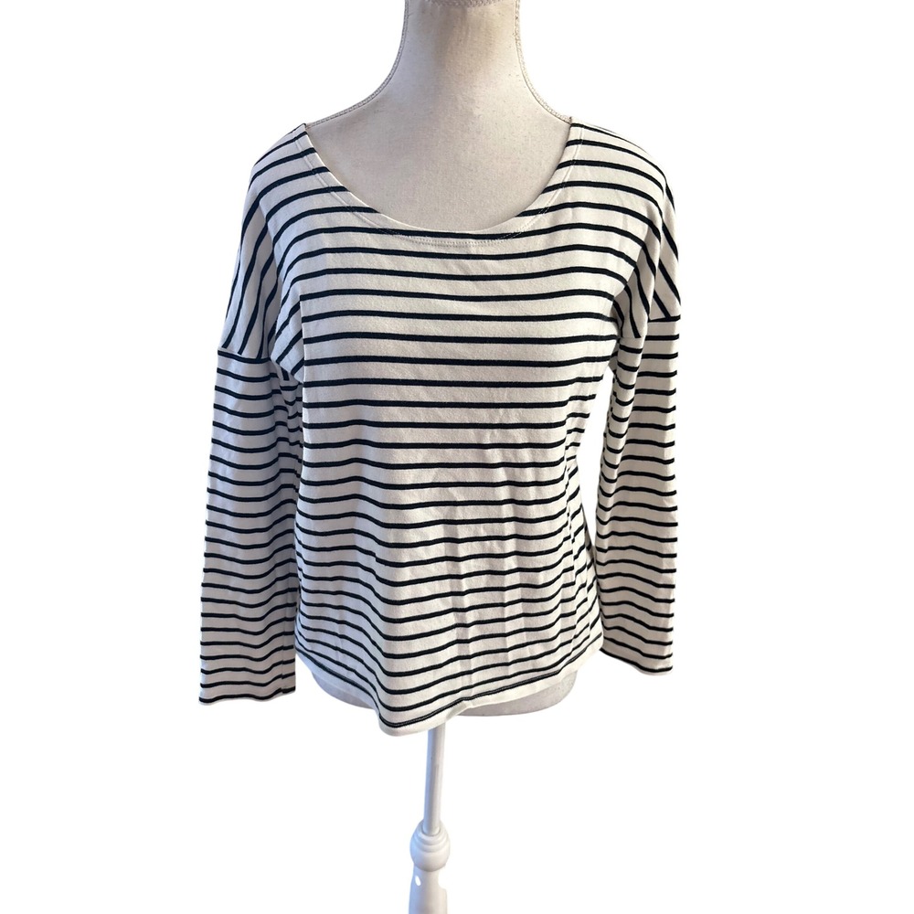 Pomander Place Hayden Tee Back White Striped Size‎ XS